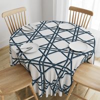 hague navy blue on grey cane rattan trellis large scale