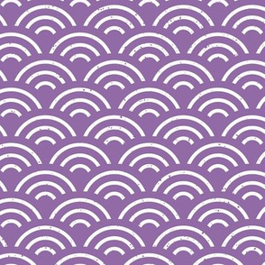 Seigaiha - Japanese style fabric in trendy 2021 colors - Amethyst Orchid and White - medium scale