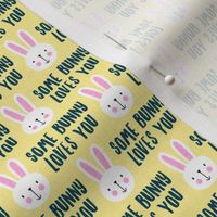 (small scale) some bunny loves you - cute bunnies on yellow - C21