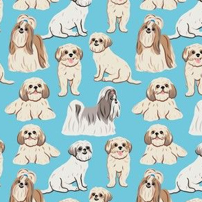 Shih Tzu Dogs - Small - Light Blue