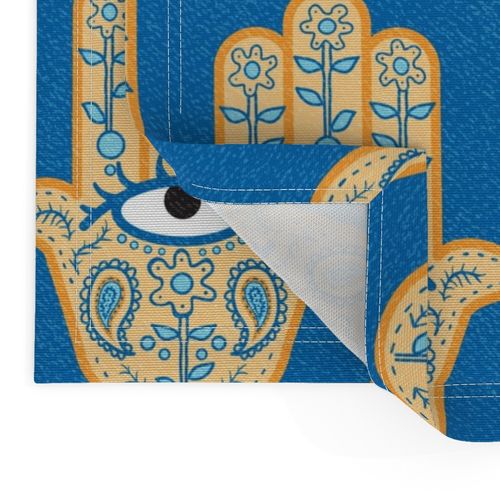 Hamsa Hand Orange and Blue