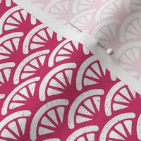 Seigaiha - Japanese style fabric in trendy 2021 colors - Raspberry Sorbet and White 