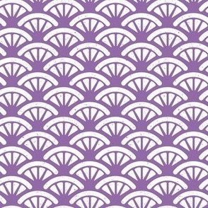 Seigaiha - Japanese style fabric in trendy 2021 colors - Amethyst Orchid and White 