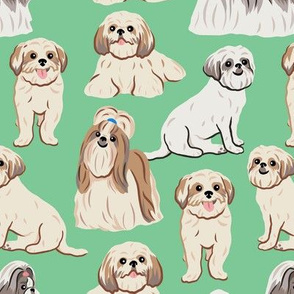 Shih Tzu Dogs - Large - Green