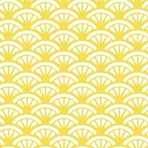 Seigaiha - Japanese style fabric in trendy 2021 colors - Illuminating  Yellow and White 