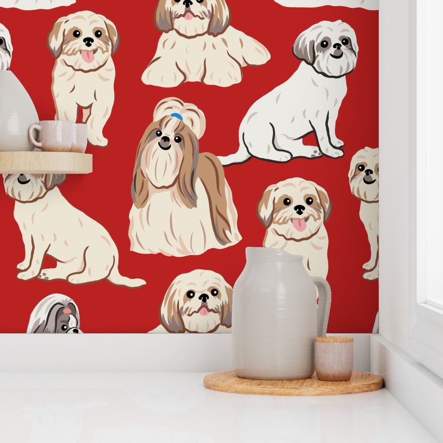 Shih Tzu Dogs - Small - Red