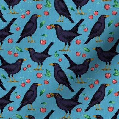 Blackbirds in the Cherries