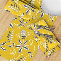 Mellow Yellow Floral Leafy Pattern