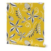 Mellow Yellow Floral Leafy Pattern