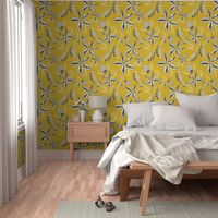 Mellow Yellow Floral Leafy Pattern