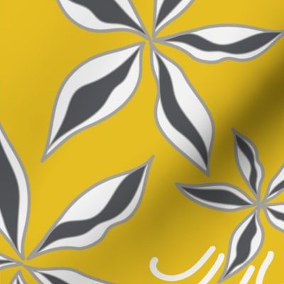 Mellow Yellow Floral Leafy Pattern