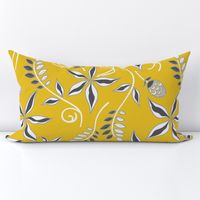 Mellow Yellow Floral Leafy Pattern