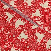 Ox Deco Ornamental Red Pattern