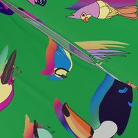 Rainbow Bird Shadows - Green
