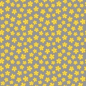 Spring flowers - sunshine yellow on grey