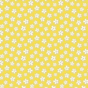 Spring flowers - white on sunshine yellow