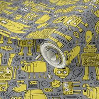 Robot pattern - Illuminating yellow on grey