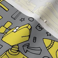 Robot pattern - Illuminating yellow on grey