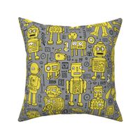 Robot pattern - Illuminating yellow on grey