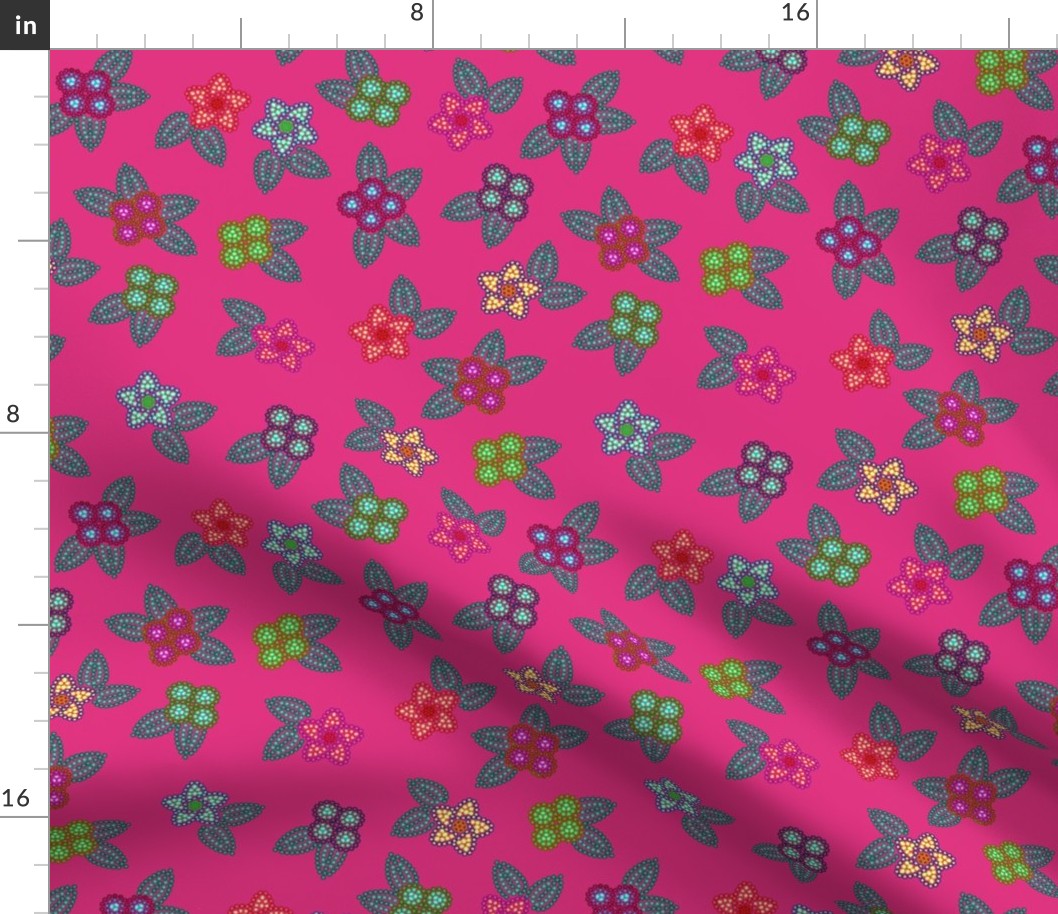 Berry Flowers Fabric | Spoonflower