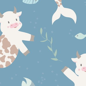 MooMaids MerCows In the Sea - Pastel Blue Version - Jumbo