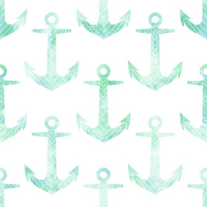 Chevron Anchor Seafoam mint green