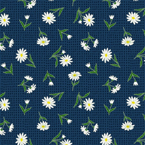 daisies on navy