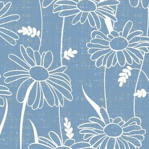 flowing daisies - serenity blue