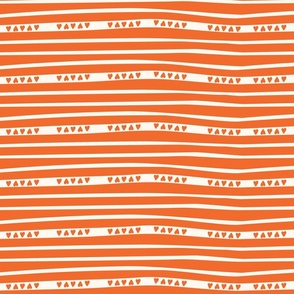 Beau Orange White Stripe