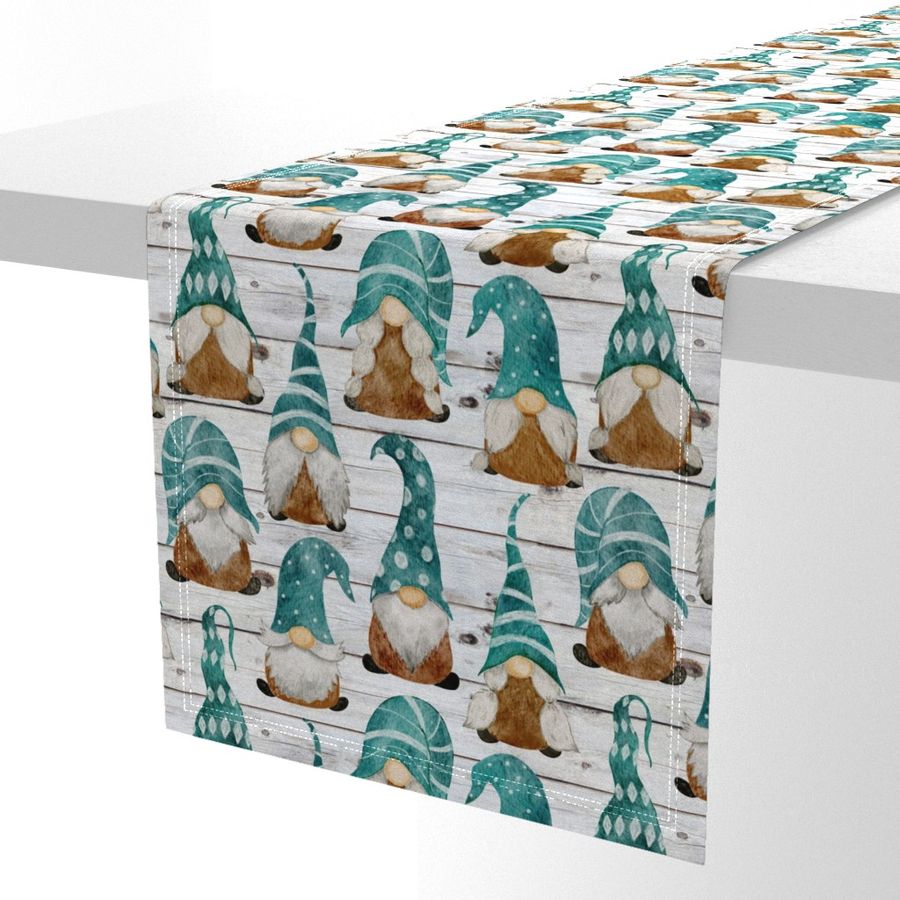 Teal Gnomes on Shiplap - medium scale