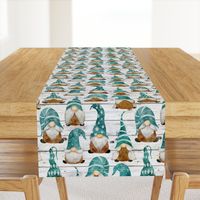 Teal Gnomes on Shiplap - medium scale