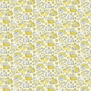 Kitty Notions {small scale} in Pantone Illuminating Yellow