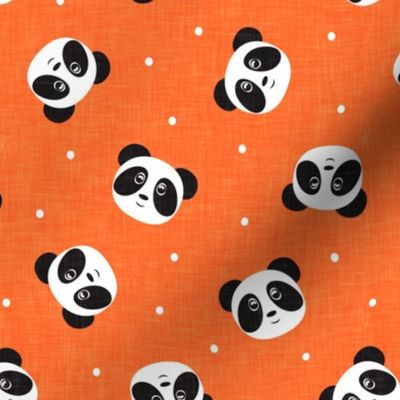 pandas and polka dots - orange - LAD21