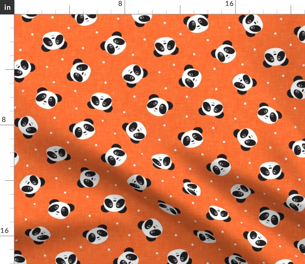pandas and polka dots - orange - LAD21