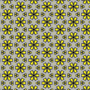 93G2_Yellow Flowers on Gray_24x18