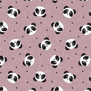 (small scale) pandas and polka dots - mauve - LAD21