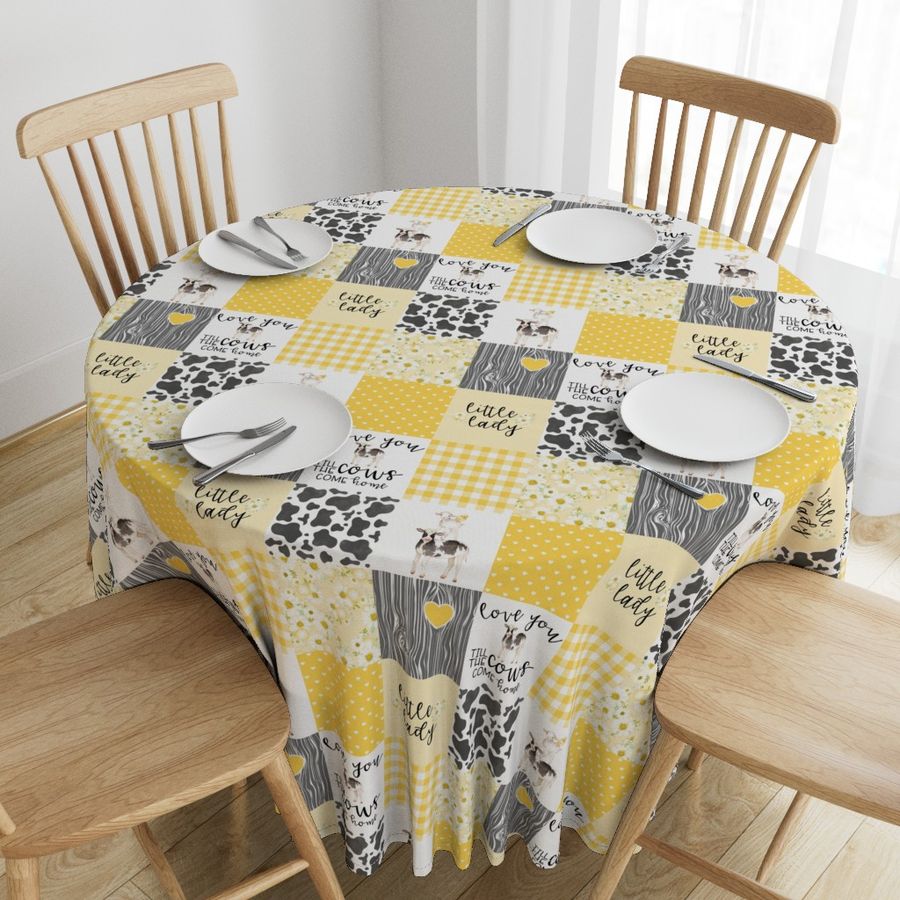 Farm//Little Lady//Yellow - Wholecloth Cheater Quilt