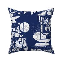 Navy Blue Circles & Swirls_14x10.5