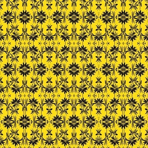 Inkblots - Black on Yellow_3x3_Mirror