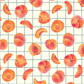 Happy Peach over cream grid