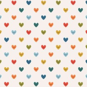 Cute colored hearts. Micro scale
