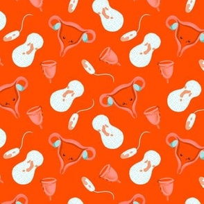 small scale menstruation uterus orange