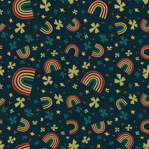 Lucky charms scattered | navy