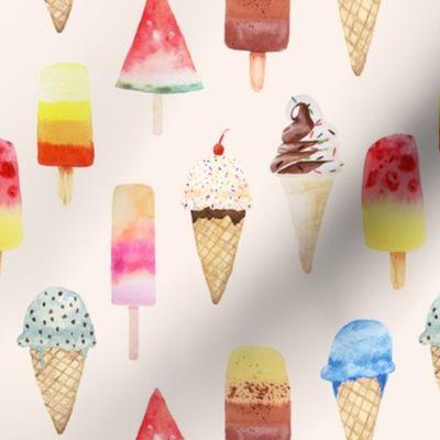 Summer Fun Pops - Watercolor Ice Cream and Popsicles