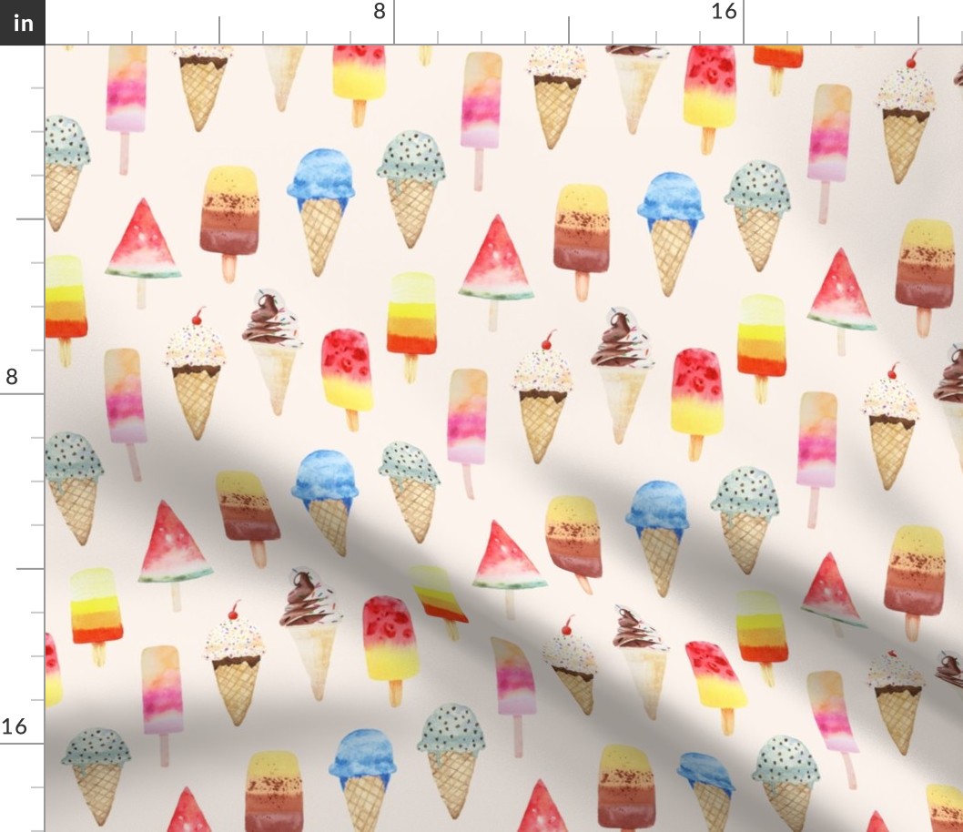 Summer Fun Pops - Watercolor Ice Cream and Popsicles