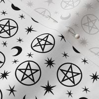 Pentagrams and Stars Black on White
