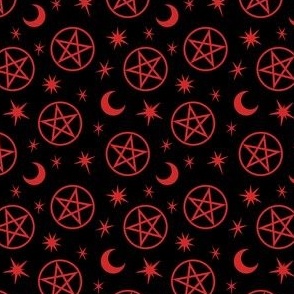 Pentagrams and Stars Red and Black