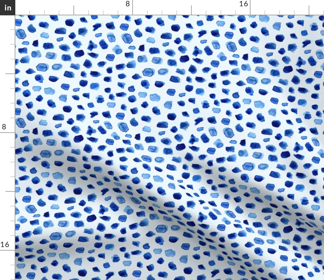 Blue painterly spots - watercolor minimal stains for modern home decor bedding nursery wallpaper a101-2