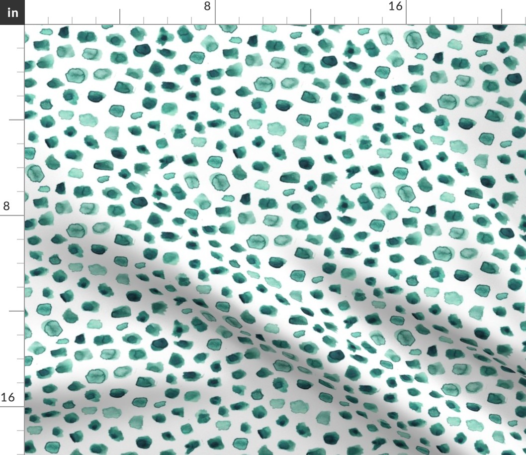 Emerald painterly spots - watercolor minimal stains for modern home decor bedding nursery wallpaper a101-7