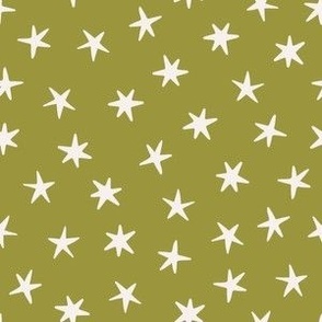 Stars on the olive background